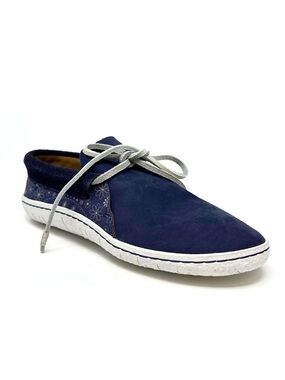 Manitobah Mukluks Modern Classic Moccasin Size 5 Blue Blossom Nubuck Leather EUC